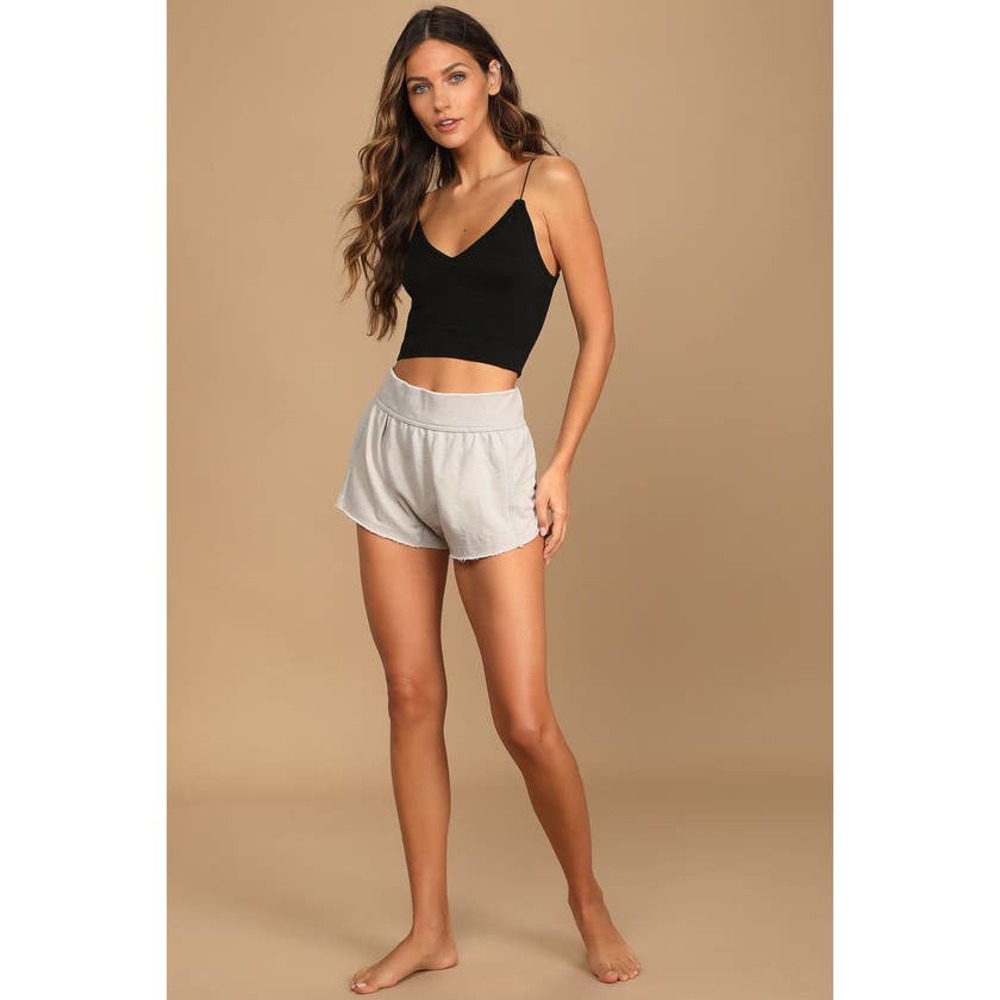 Free People Cozy Cool Girl Light Grey Lounge Shorts
